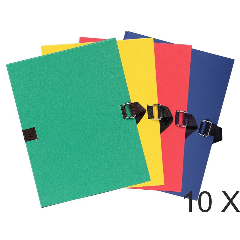 3130632232009-Exacompta - 10 Chemises extensibles à sangle avec rabat papier - couleurs assorties-P_400011214_1-0