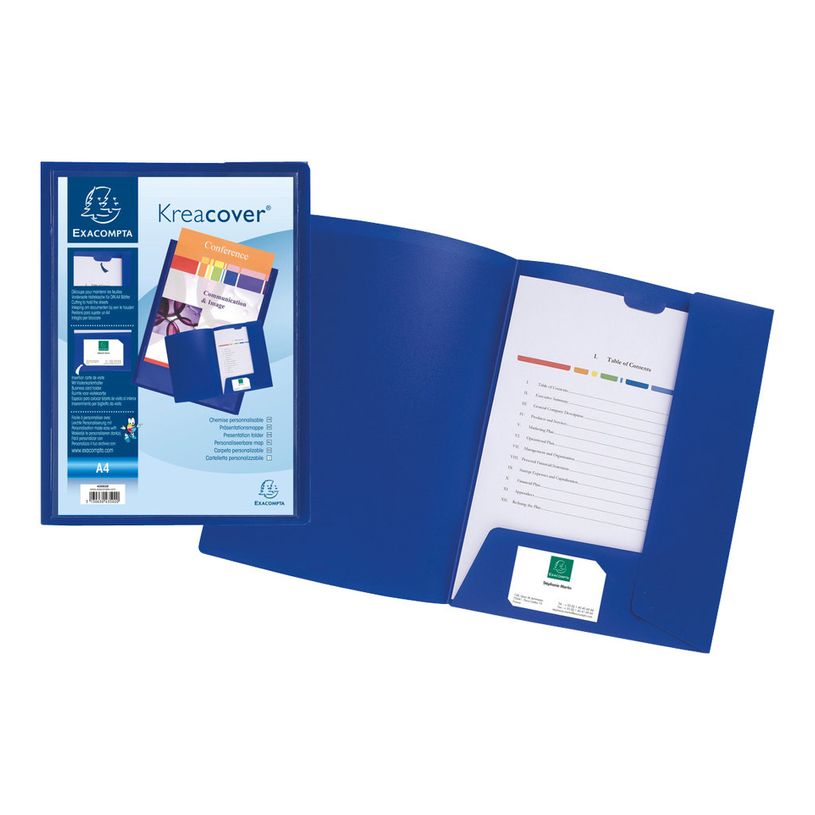 3130631435029-Exacompta Kreacover - 30 Chemises de présentation personnalisables - A4 - bleu-P_400011233_4-3