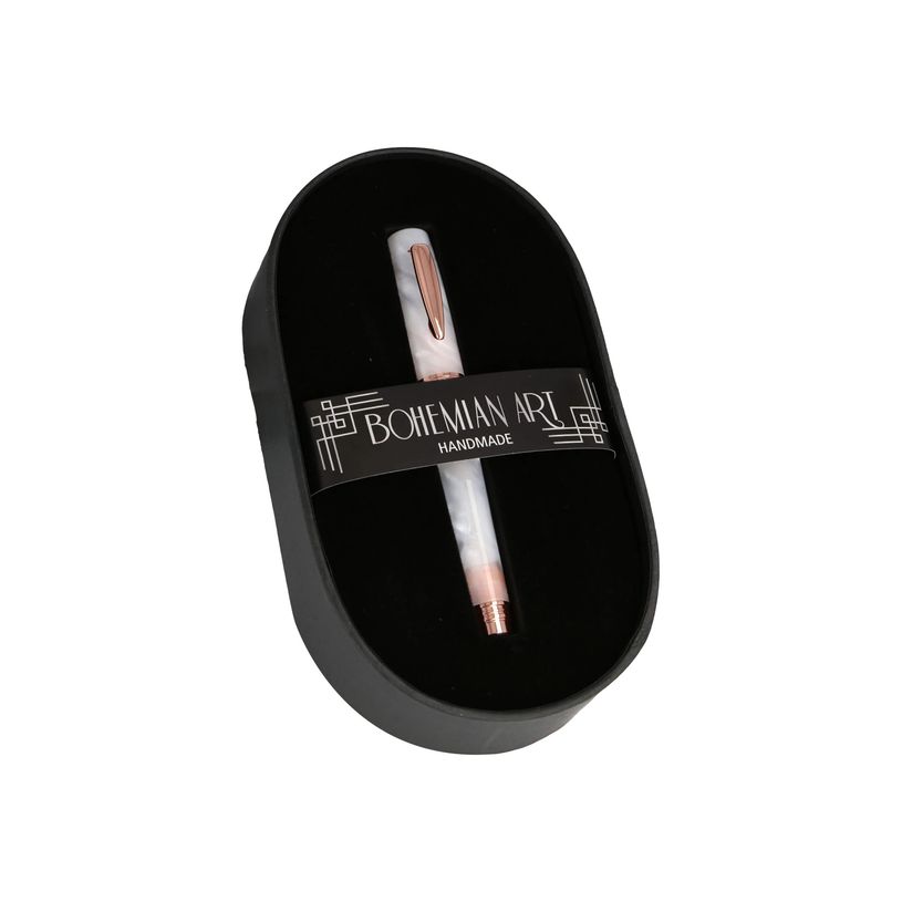 4014421440327-Online Bohemian Art - Stylo plume - blanc/rose - pointe moyenne-P_400011468_1-0