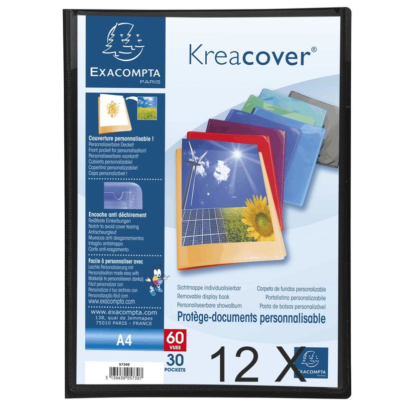 3130632057312-Exacompta KreaCover - 12 Porte vues personnalisable - 60 vues - A4 - noir-P_400011780_1-0