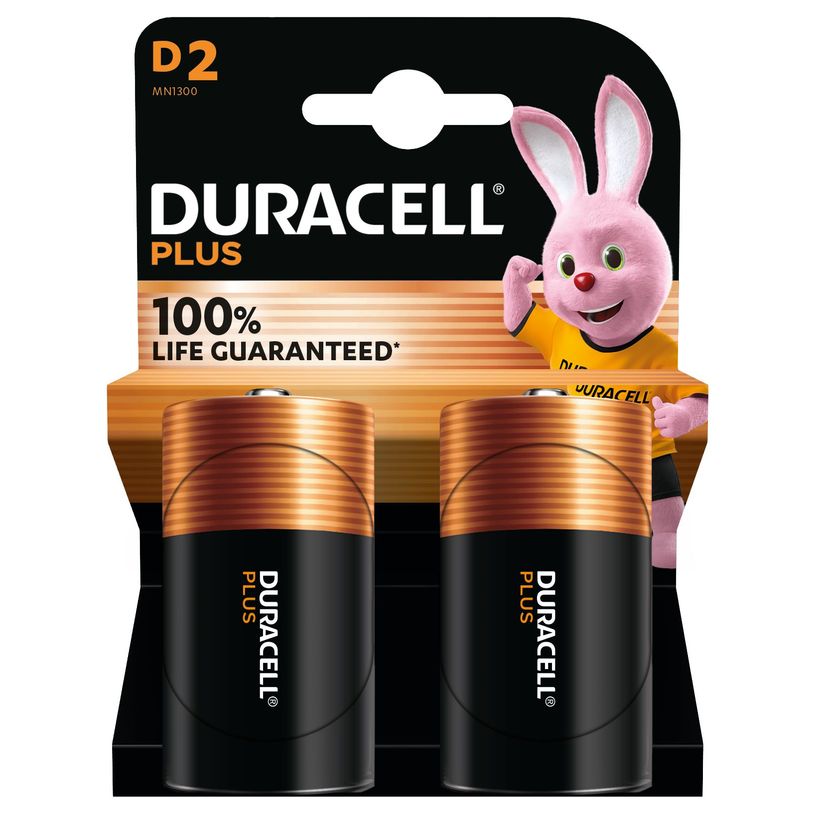 5000394141988-DURACELL 100% Plus - 2 piles alcalines - D LR20 --0