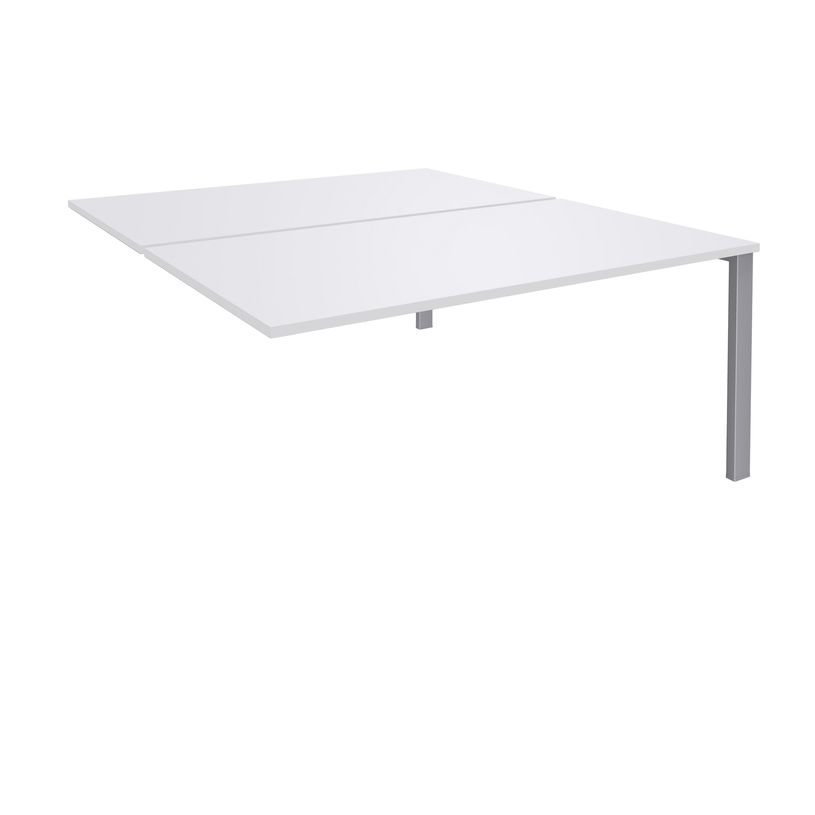 0404000122197-Bureau Bench IRIS - L140 cm - Plan suivant - Pieds aluminium - plateau Blanc perle-P_400012219_1-0