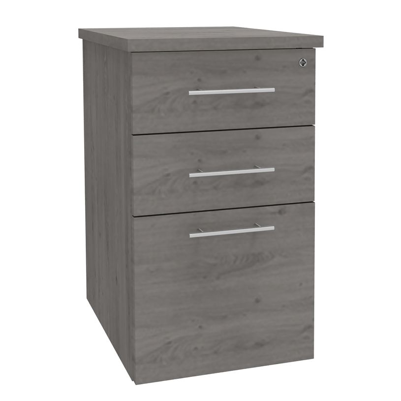 0404000124689-Caisson bout de bureau EXPRIM/LOFTER - L47 x P60 cm - imitation chêne gris-P_400012468_1-0