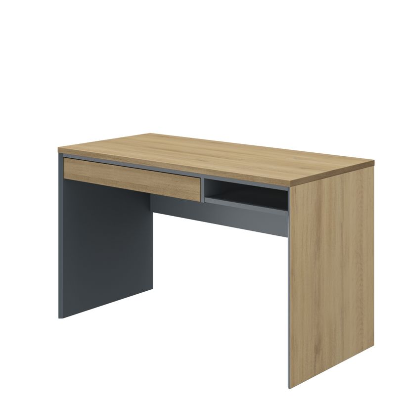 3483601089105-Bureau ARCADE - 126 cm - avec tiroir et niche - chêne du bocage/anthracite-P_400013548_2-1