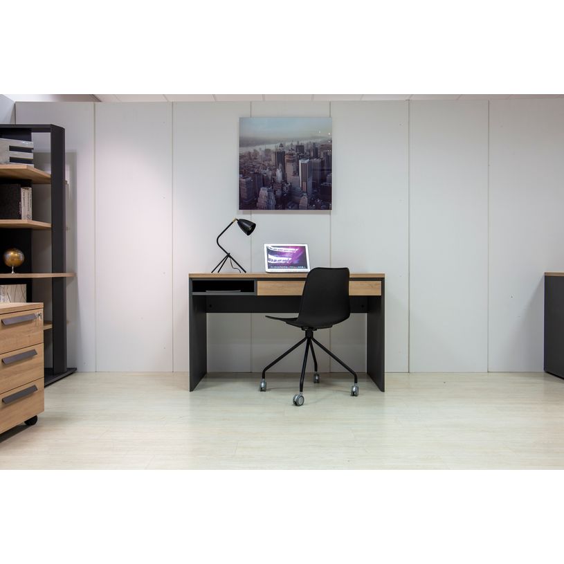 3483601089105-Bureau ARCADE - 126 cm - avec tiroir et niche - chêne du bocage/anthracite-P_400013548_3-2