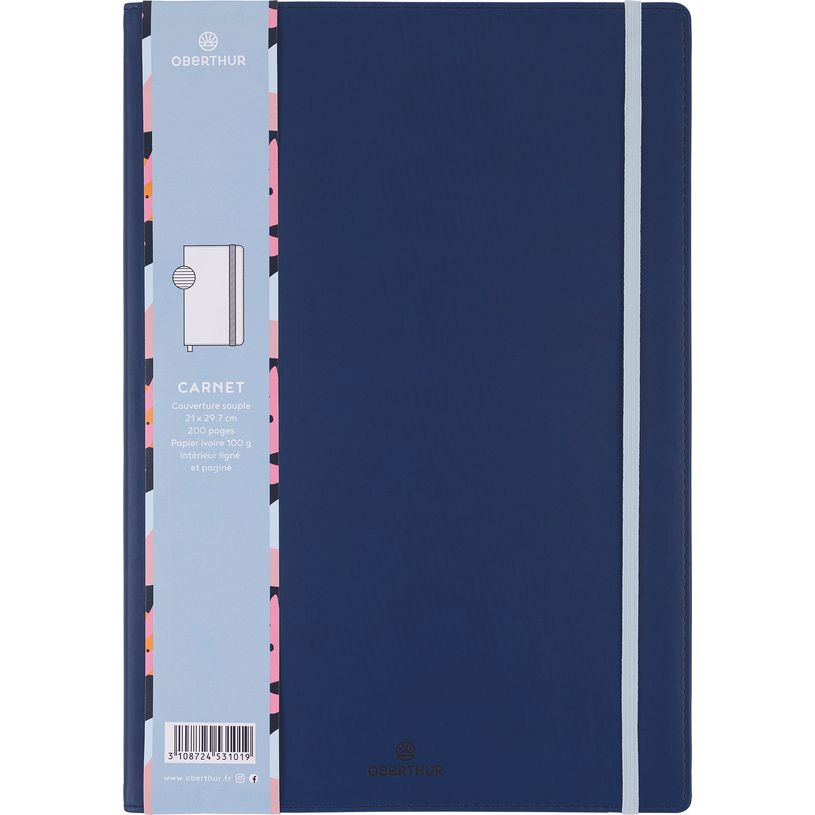 3108724531019-Oberthur Carmen - Carnet de notes souple A4 - ligné - bleu-P_400013812_1-0