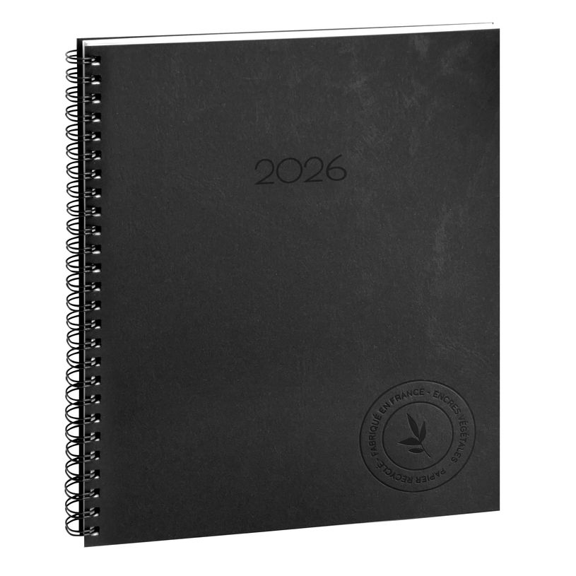 3660942075695-Agenda à spirale Green recyclé - 1 semaine sur 2 pages - 18 x 22 cm - exclusivité Bureau Vallée--1
