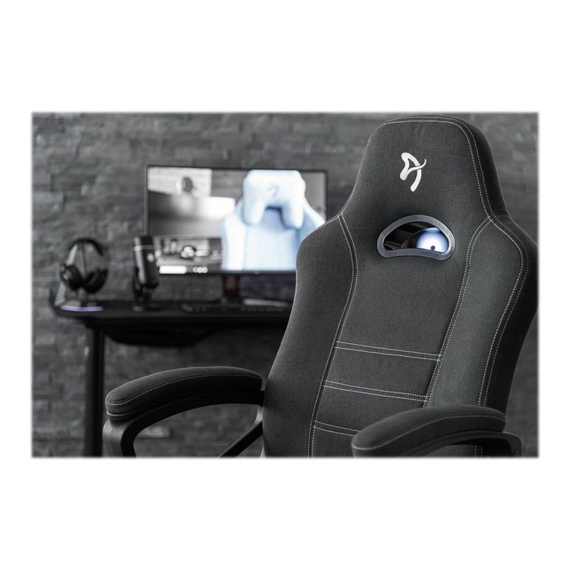 850009447258-Fauteuil de bureau ENZO - accoudoirs fixes - appuie-tête intégré - gris foncé-P_400014423_10-9