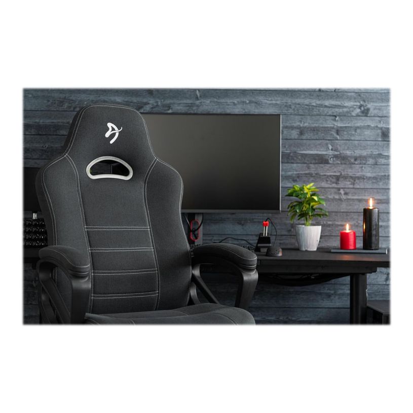 850009447258-Fauteuil de bureau ENZO - accoudoirs fixes - appuie-tête intégré - gris foncé-P_400014423_11-10