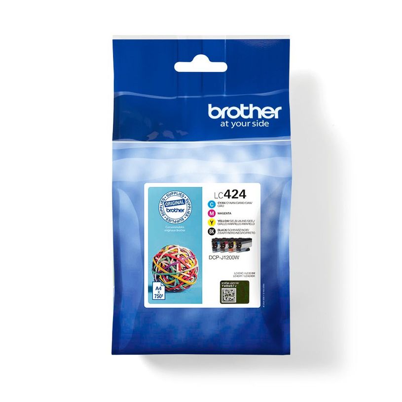 4977766813099-Brother LC424 - pack de 4 - noir, jaune, cyan, magenta - cartouche d'encre originale--0
