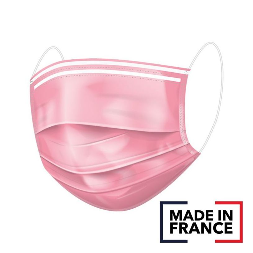 0404051112352-Boîte de 50 masques chirurgicaux "made in France"  (non stériles) - type II R - rose-P_405111235_2-1