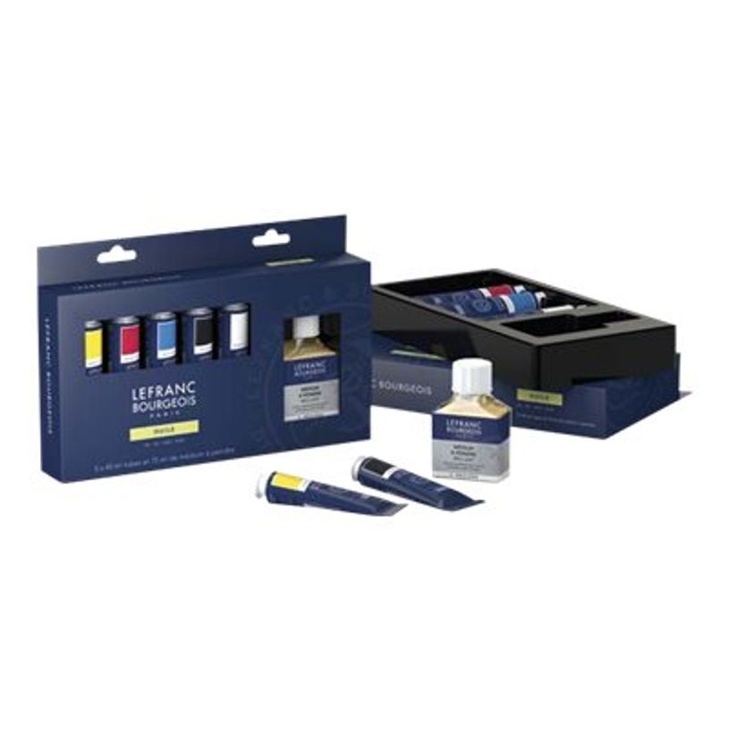 3013648101197-Lefranc Bourgeois - Pack de 5 tubes de peinture à huile Fine avec médium à peindre - couleu-P_405111434_1-0