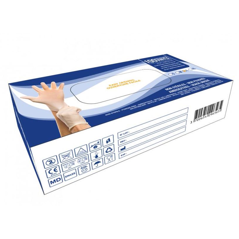 3700654296565-Boite de 100 gants jetables en vinyle (non stérile) - transparent - taille L-P_405112397_1-0