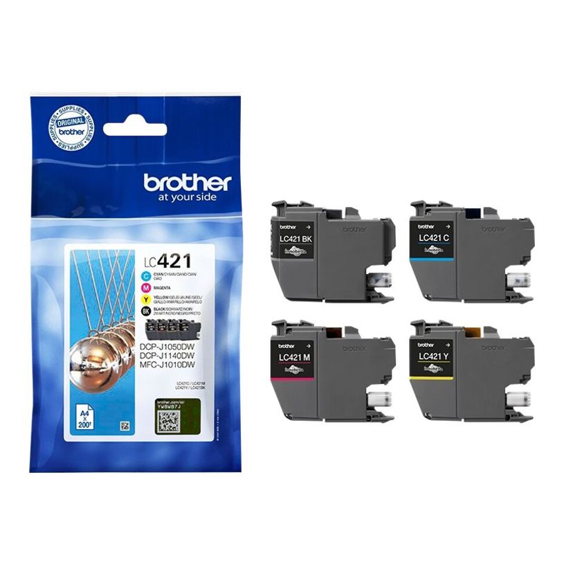 4977766813600-Brother LC421 - pack de 4 - noir, jaune, cyan, magenta - cartouche d'encre originale-P_405112952_2-1