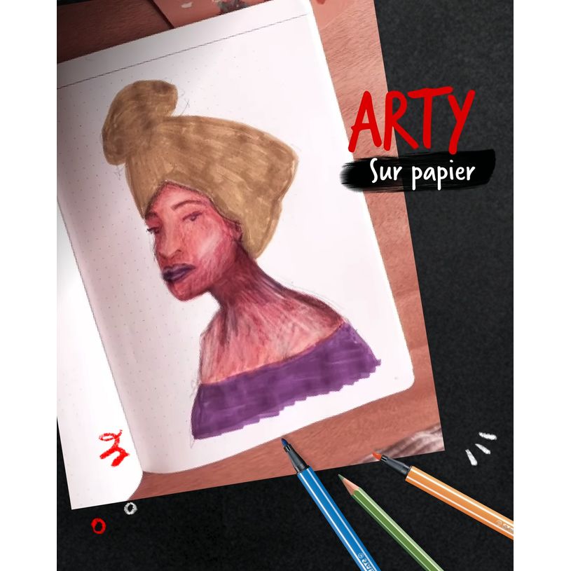 4006381547123-STABILO woody 3 in 1 ARTY - 6 Crayons de couleur - noir, jaune, turquoise, bleu d'outremer-P_405113589_6-5