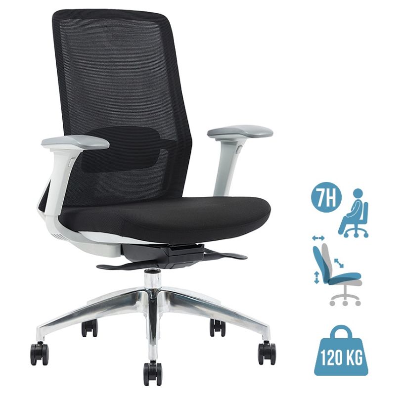 3701338802430-Fauteuil de bureau POLAR - accoudoirs réglables - appuie-tête en option - noir-P_405113807_1-0