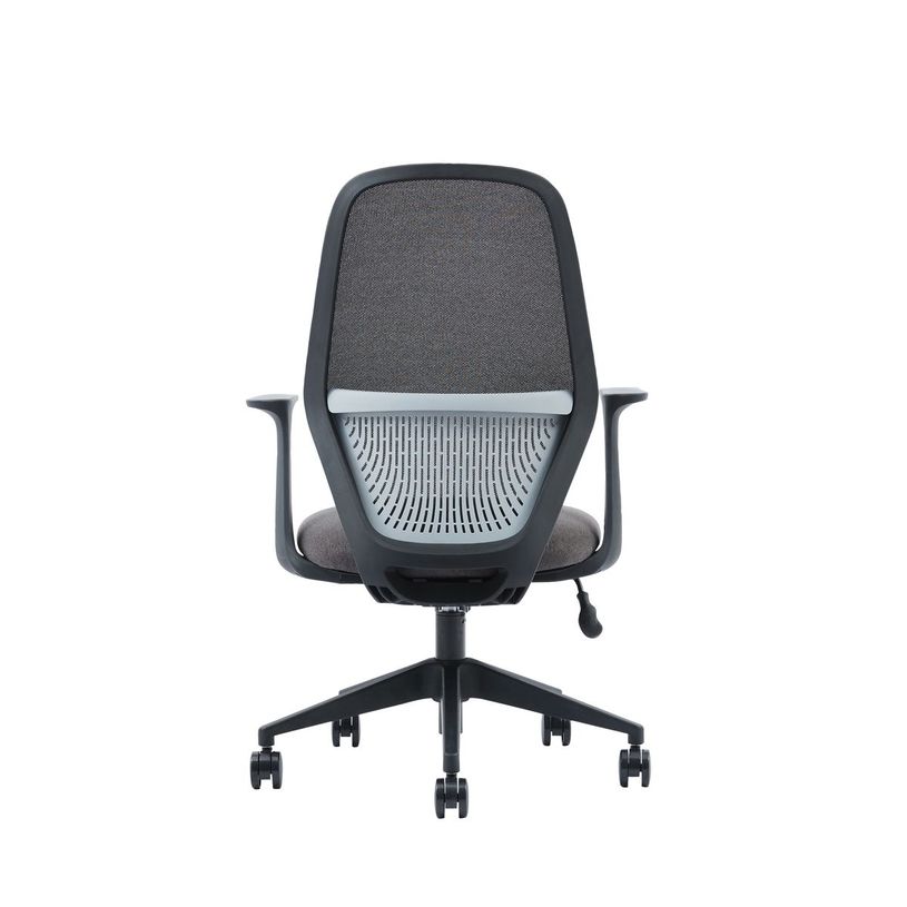 3701338802515-Fauteuil de bureau TIME - accoudoirs fixes - pied noir  - assise gris foncé-P_405113814_5-4