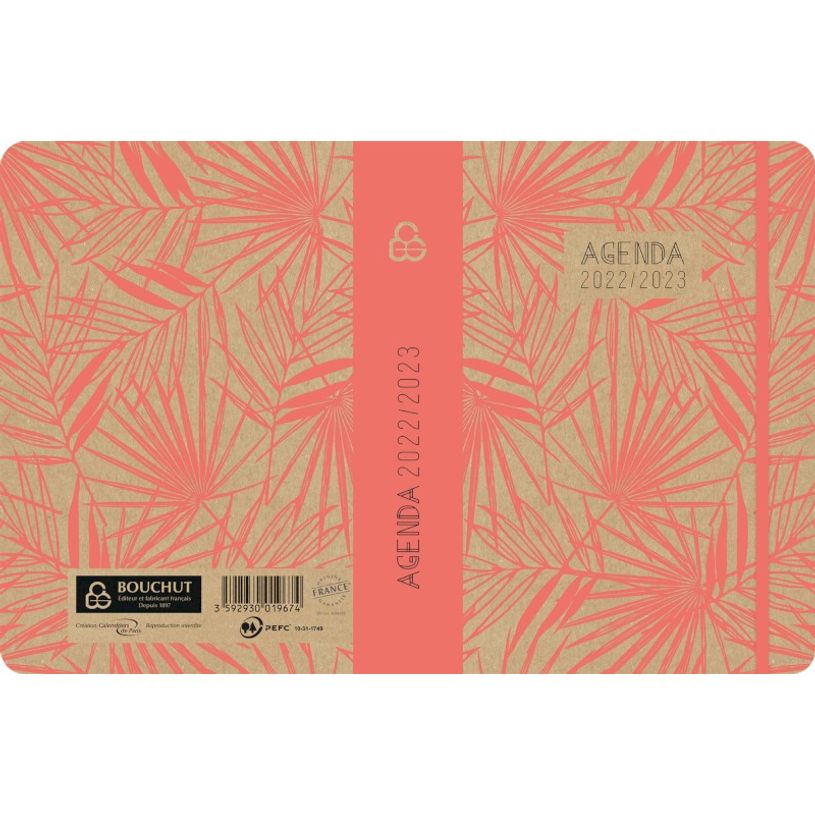 3592930019674-Agenda broché Natural Kraft corail - 1 jour par page - 12,5 x 17,5 cm - Bouchut-P_405114201_2-1