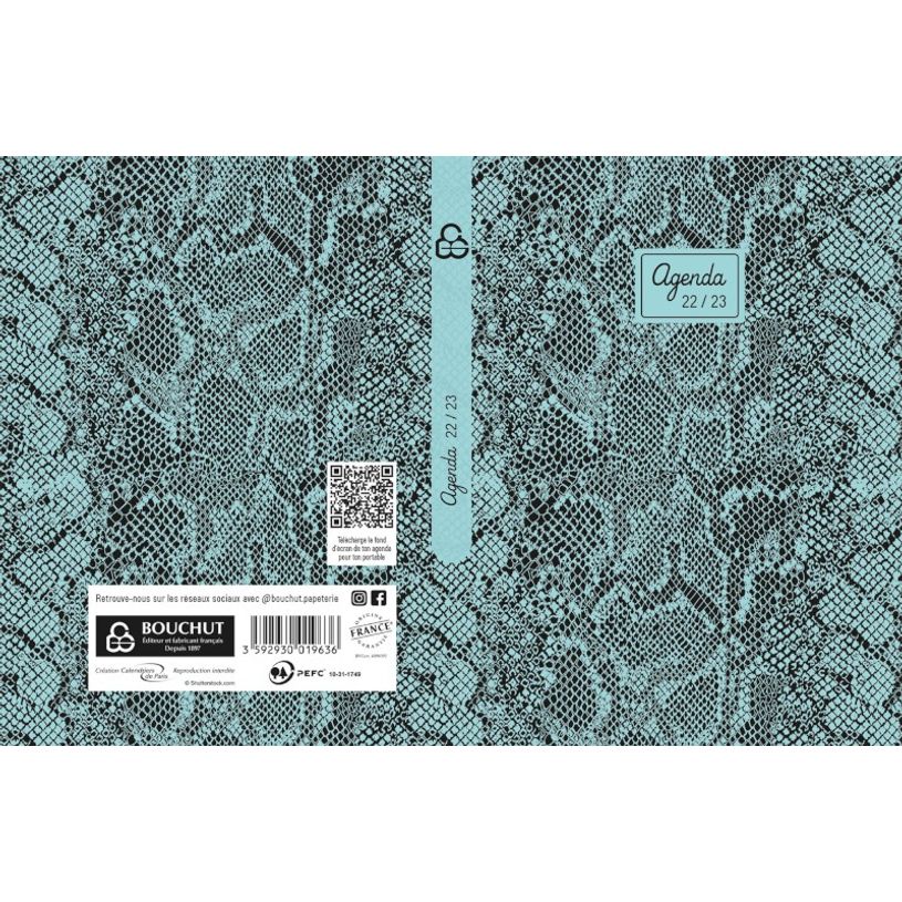 3592930019636-Agenda broché Python - 1 jour par page - 12,5 x 17,5 cm - Bouchut-P_405114206_2-1