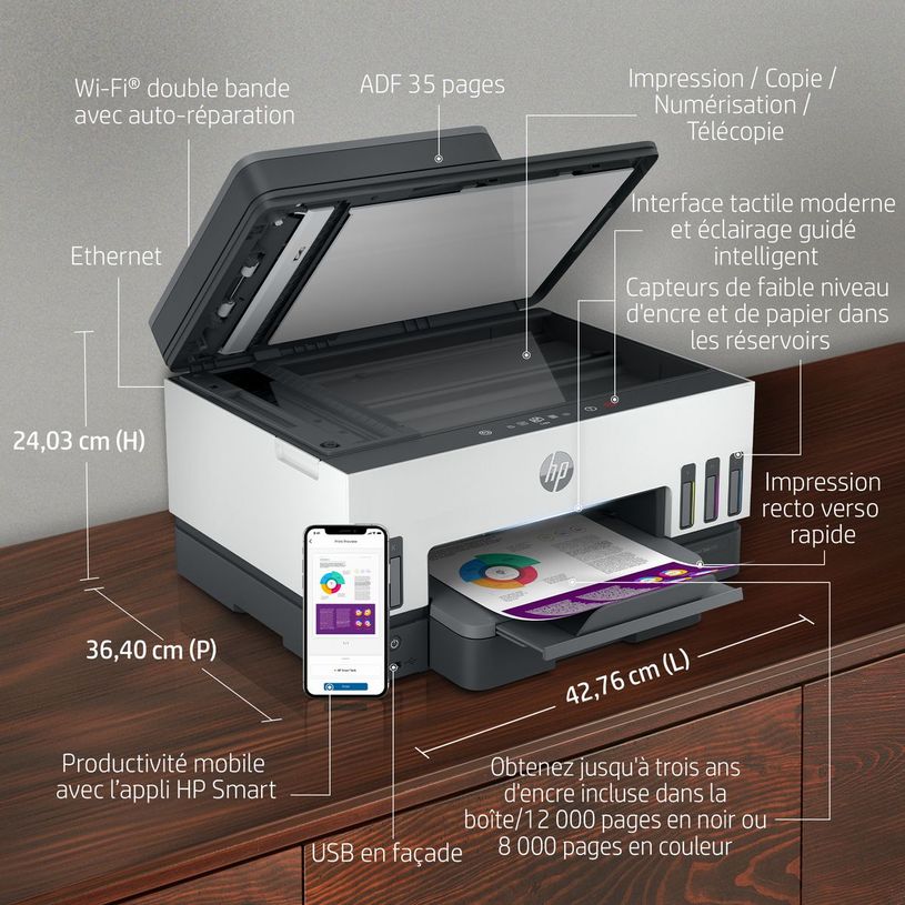 195908302643-HP Smart Tank 7605 All-in-One - Imprimante multifonctions - couleur - jet d'encre - rechargeable - Letter A (216 x 279 mm)/A4 (210 x 297 mm) (original) - A4/Legal (support) - jusqu'à 13 ppm (copie) - jusqu'à 15 ppm (impressio-P_405116672_7-6