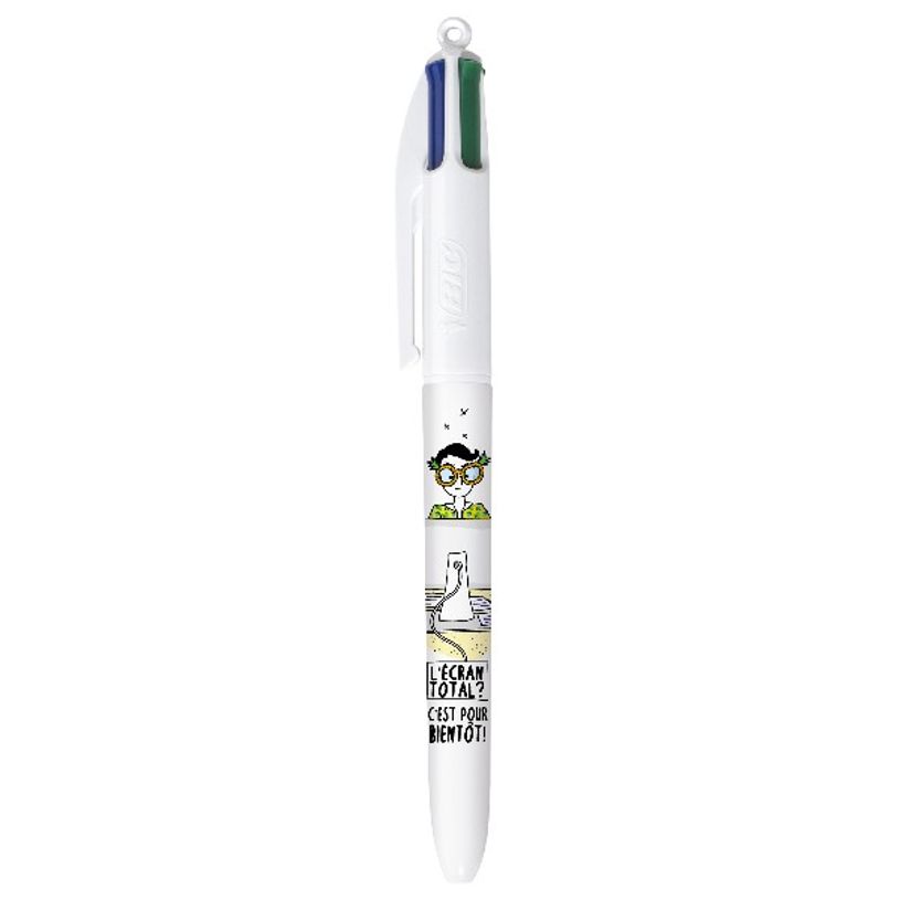 3086123686694-BIC 4 Couleurs Messages - 3 Stylos à bille 4 couleurs - 1 mm - Décors assortis Collecti-P_405116831_4-3