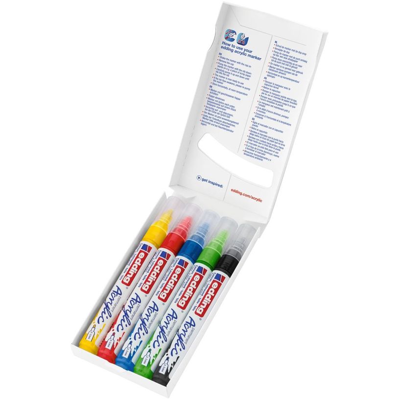 4057305030931-Edding 5100 - Pack de 5 marqueurs acryliques - jaune pastel, vert pastel, bleu pastel, ant-P_405117151_4-3
