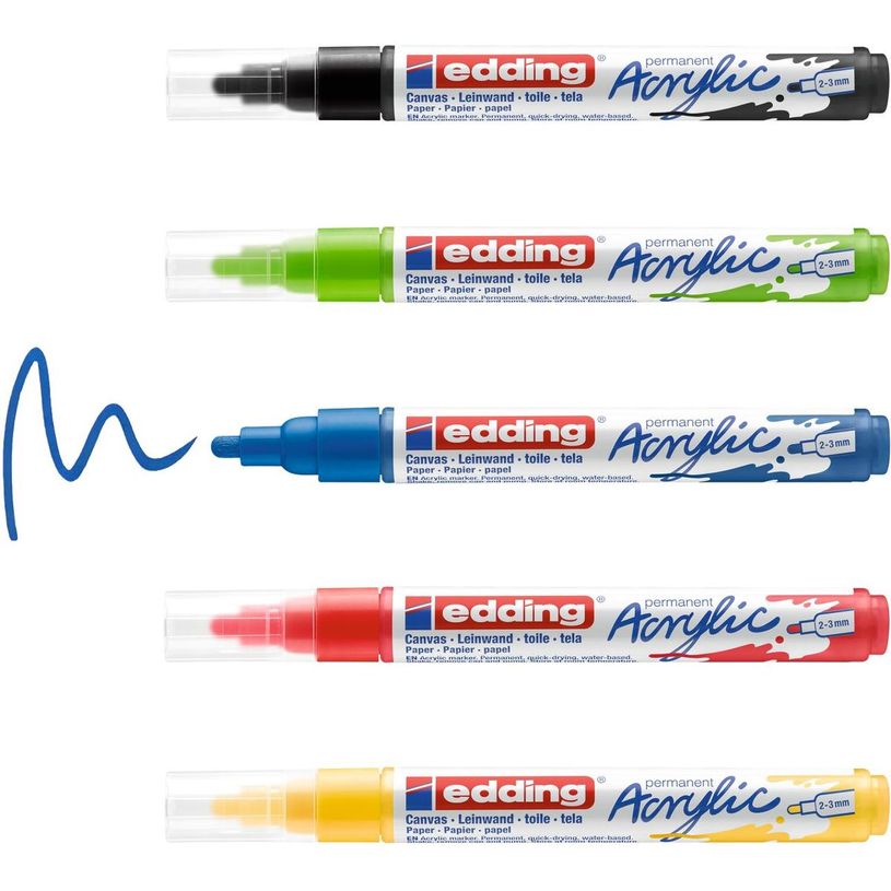 4057305030931-Edding 5100 - Pack de 5 marqueurs acryliques - jaune pastel, vert pastel, bleu pastel, ant-P_405117151_6-5