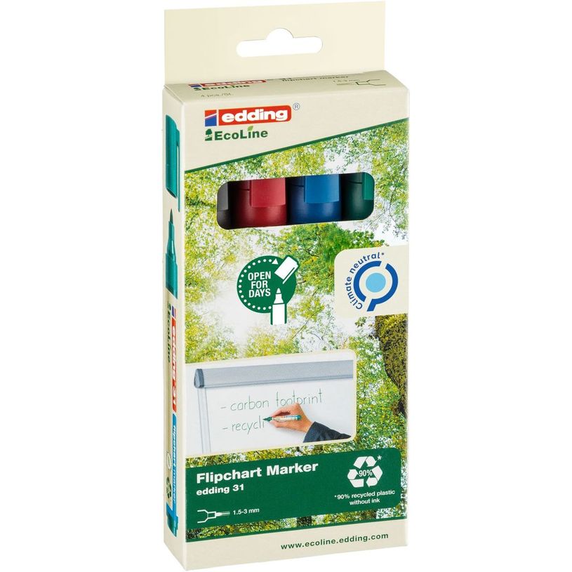 4004764957798-Edding EcoLine 31 - Pack de 4 marqueurs permanents - noir, rouge, bleu, vert-P_405117157_1-0