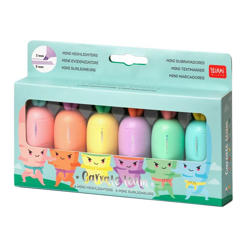 8054117628437-Legami - Pack de 6 mini surligneurs - couleurs pastels assorties-P_405118285_3-0