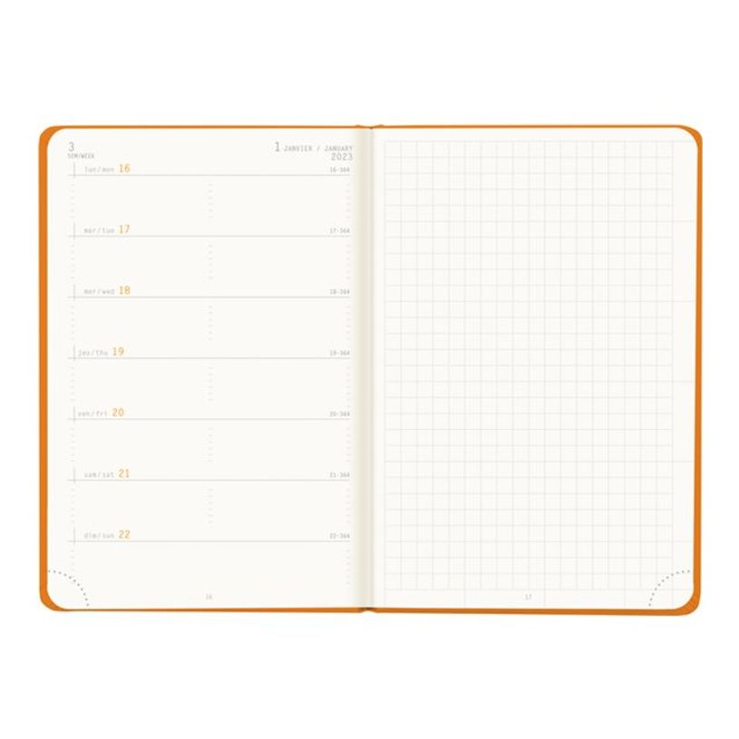 3037921941010-Agenda Rhodiatime - 1 semaine sur 2 pages à l'horizontale - 10 x 15 cm - orange - Rhodia-P_405118871_2-2