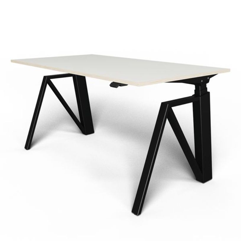 3760350280688-Bureau THEODORE  L140 - pieds noir - plateau Blanc laqué-P_405119070_1-0