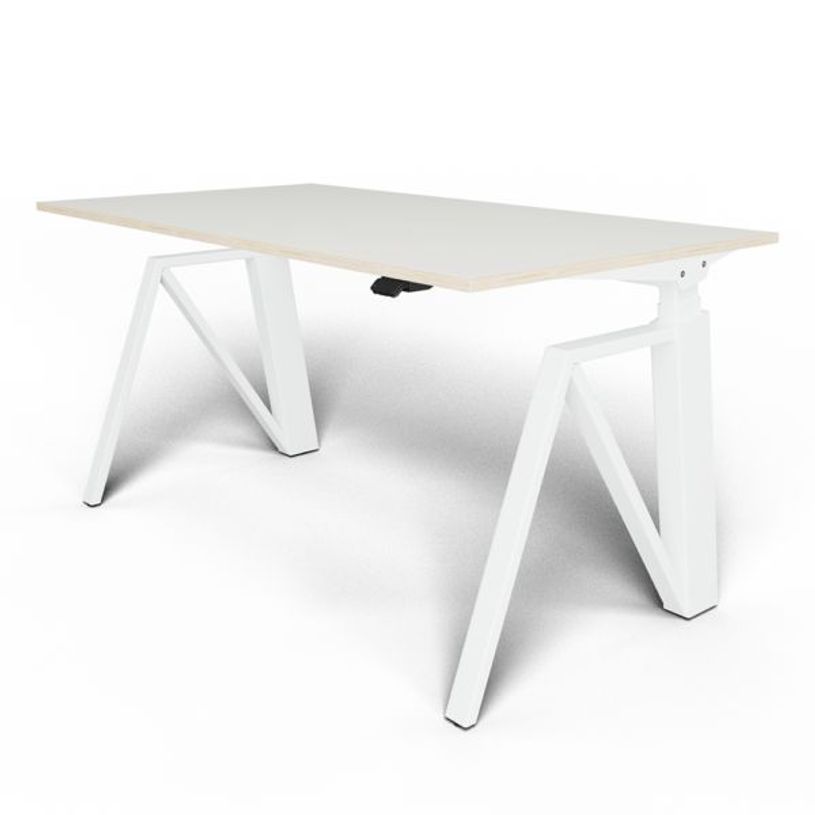 3760350280541-Bureau THEODORE  L160 - pieds blanc - plateau Blanc laqué-P_405119074_1-0