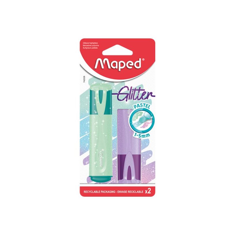 3154147420287-Maped Glitter - Pack de 2 surligneurs - couleurs pastel assorties-P_405119471_3-0