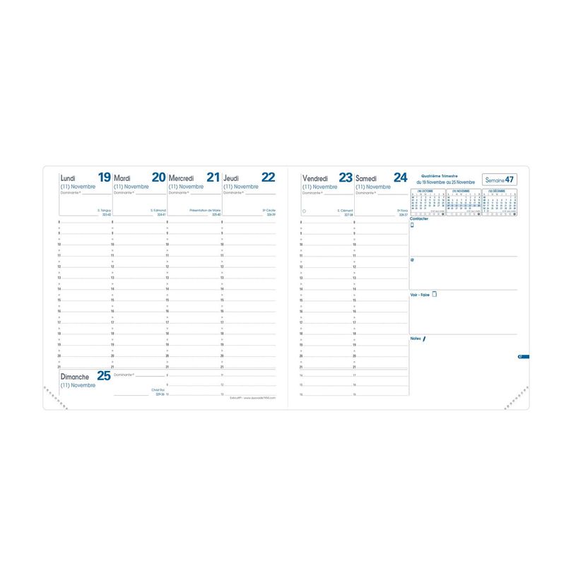 3371010475933-Agenda Club Executif avec répertoire - 1 semaine sur 2 pages - 16 x 16 cm - bronze - Quo Vadis--1