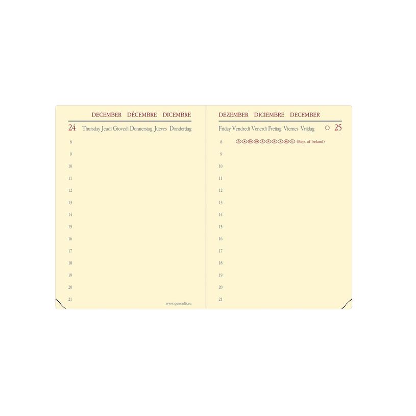 3371010489411-Agenda Miniday Soho - 1 jour par page - 7 x 10 cm - papier ivoire - beige - Quo Vadis--1