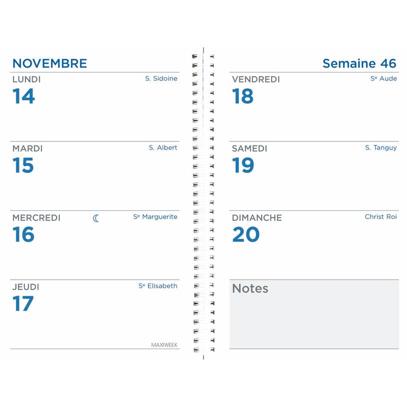 3371010477753-Agenda à spirale Toscana Maxiweek - 1 semaine sur 2 pages - 16 x 24 cm - noir - Quo Vadis--1