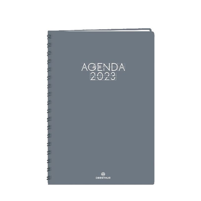 3664447134291-Agenda Portland - 1 semaine sur 2 pages - 17 x 24,5 cm - gris - Oberthur-P_405120148_1-0