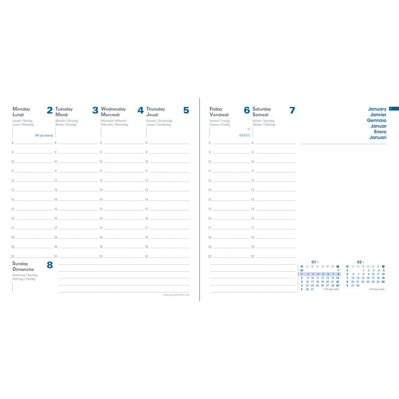 3371010474783-Agenda Equology - 1 semaine sur 2 pages - 16 x 16 cm - bleu - Quo Vadis-P_405120791_2-1