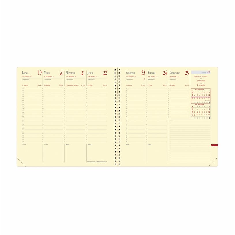 3371010488698-Agenda à spirale Soho Executif Prestige - 1 semaine sur 2 pages - 16 x 16 cm - bleu acier-P_405120852_2-1