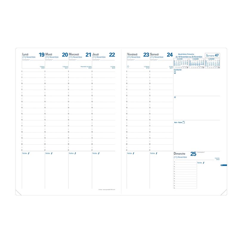 3371010335282-Agenda Toscana Consul avec répertoire - 1 semaine sur 2 pages - 21 x 29,7 cm - noir - Quo-P_405120878_2-1