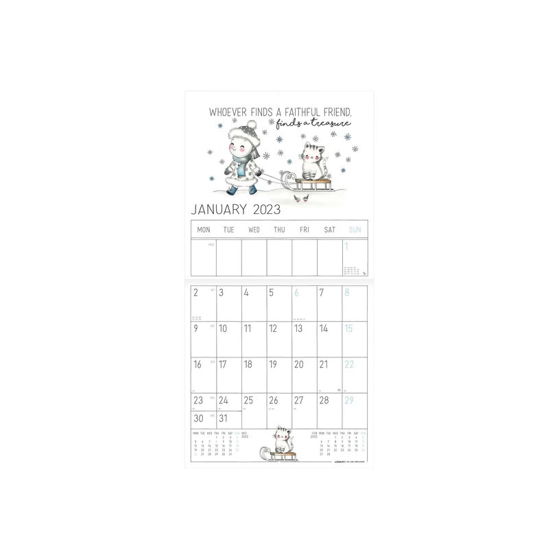 8054117623180-Calendrier mensuel Chats endormis - 18 x 18 cm - Legami-P_405121167_3-1