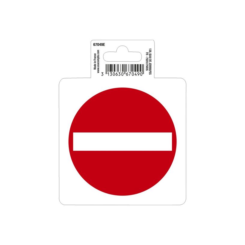 3130630670490-Exacompta - Panneau de signalisation adhésif - Entrée interdite - 10 cm de diamètre-P_405121380_1-0