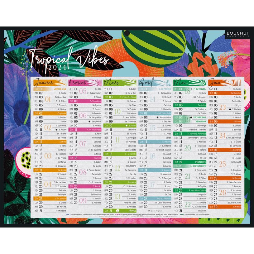 3592930026726-Bouchut Exotique - Calendrier bancaire 6 mois par face - 21 x 26,5 cm-P_405121451_1-0