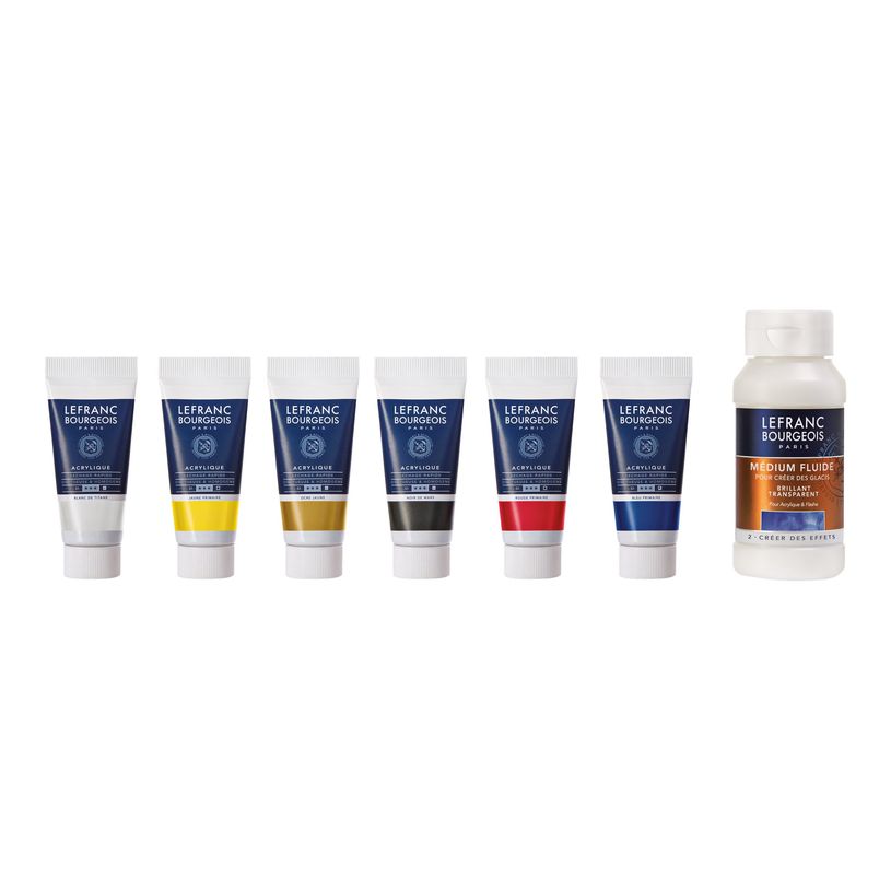 3013643003434-Lefranc Bourgeois - Set de peinture acrylique - 6 couleurs - ocre jaune, blanc titane, jaune primaire, noir ivoire,-P_405121725_2-0