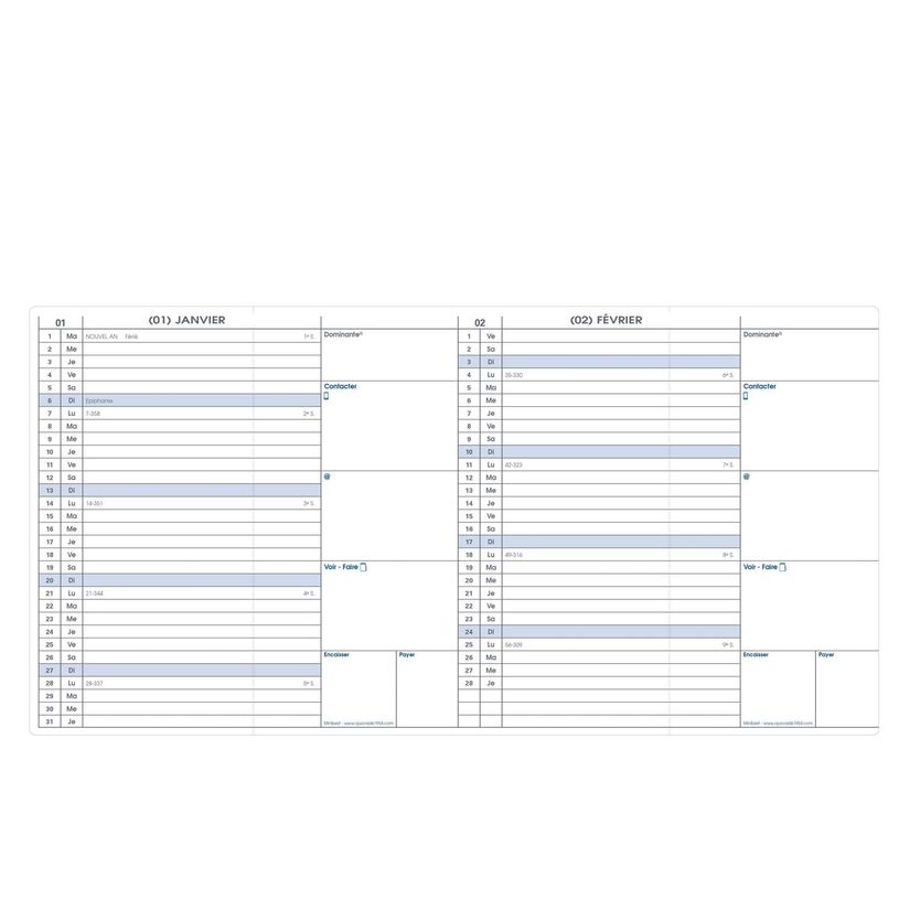 3371010127573-Agenda de poche Impala Minibest avec répertoire - 1 mois sur 1 page - 7,5 x 14 cm - noir - Quo Vadis--1