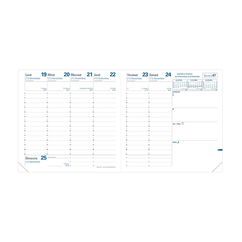 3371010122233-Agenda Impala Executif - 1 semaine sur 2 pages - 16 x 16 cm - noir - Quo Vadis-P_405122078_2-1