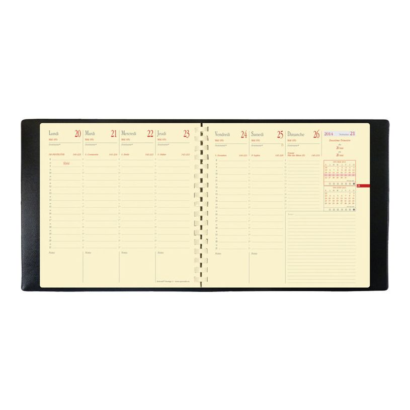 3371010199563-Agenda à spirale Impala Executif Prestige - 1 semaine sur 2 pages - 16 x 16 cm - noir - Q-P_405122079_3-2