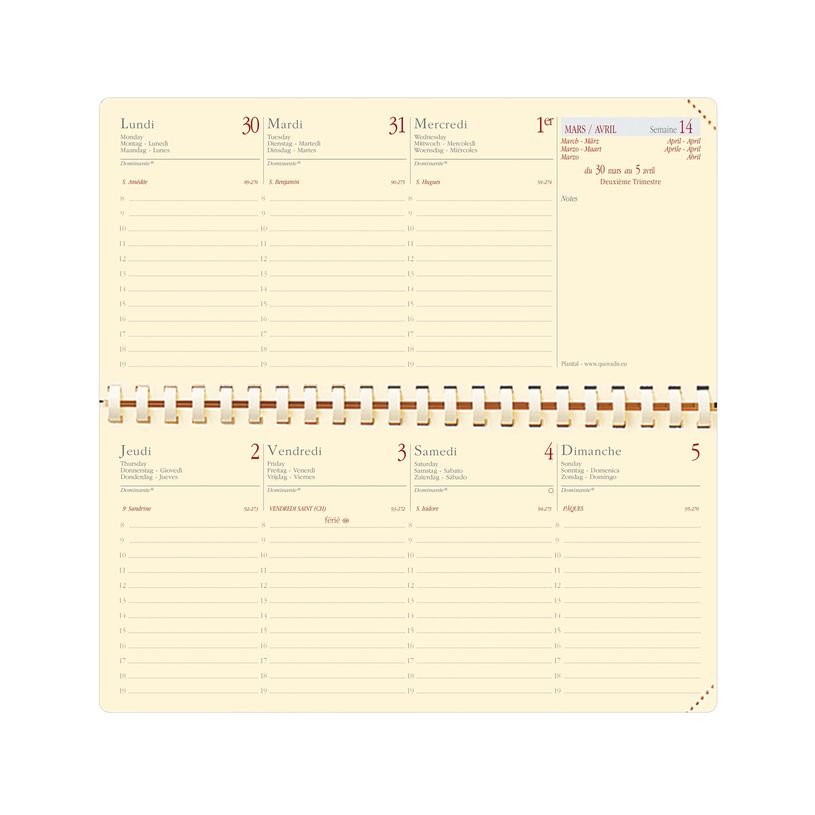 3371010141005-Agenda de poche Impala Planital - 1 semaine sur 2 pages - 8,8 x 17 cm - noir - Quo Vadis-P_405122085_2-1