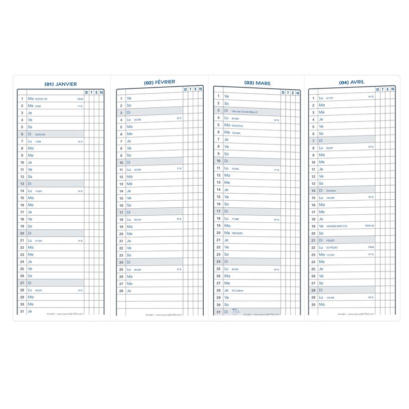 3371010127641-Agenda de poche Impala Anoslim - 4 mois par page - 7,5 x 20 cm - noir - Quo Vadis-P_405122087_3-1