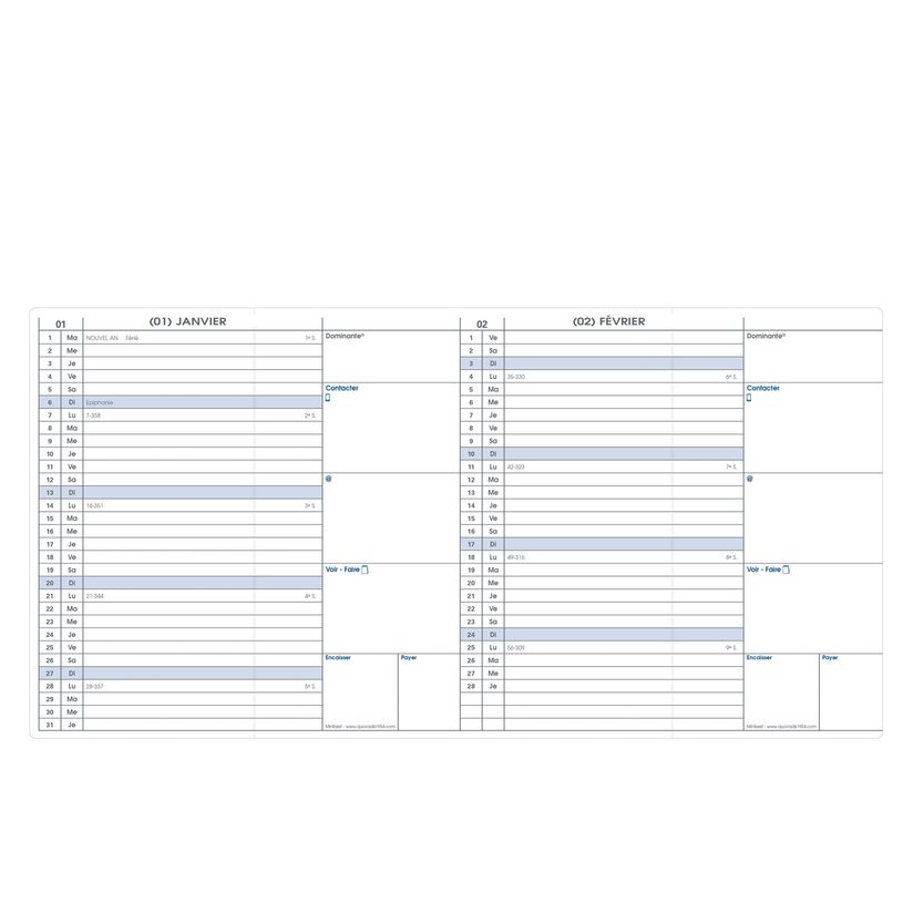 3371010127573-Agenda de poche Impala Minibest avec répertoire - 1 mois sur 1 page - 7,5 x 14 cm - noir -P_405122088_2-1